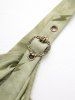 Débardeur asymétrique grande taille à imprimé tie-dye éclair, volants froncés, lacets, œillets, boucle - Vert 3X | US 22-24