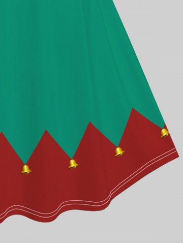 Plus Size Christmas Elf Costume 3D Print A Line Dress