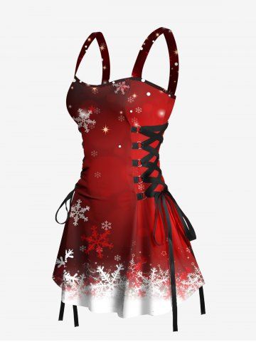 Christmas Snowflake Ombre Galaxy Print Plus Size Matching Set For Couples