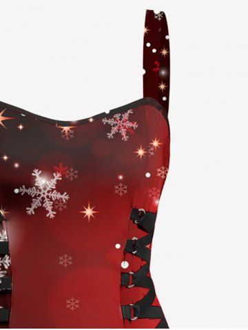 Christmas Snowflake Ombre Galaxy Print Plus Size Matching Set For Couples