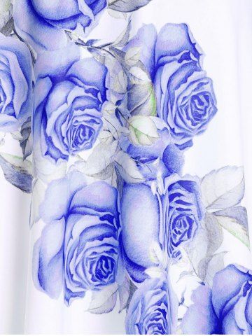 High Waist Rose Print Plus Size & Curve Modest Tankini Swimsuit