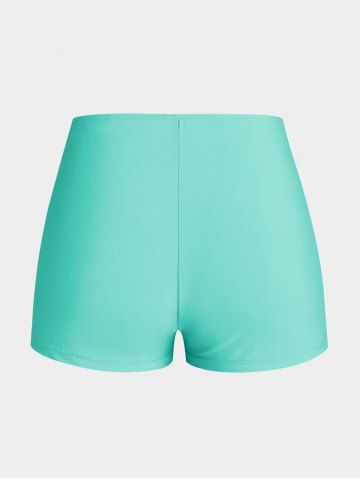 High Waist Rose Print Plus Size & Curve Modest Tankini Swimsuit