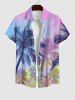 Coconut Tree Ombre Colorblock Sky Print Plus Size Matching Hawaii Beach Outfit For Couples -  