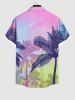Coconut Tree Ombre Colorblock Sky Print Plus Size Matching Hawaii Beach Outfit For Couples -  