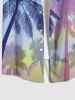 Coconut Tree Ombre Colorblock Sky Print Plus Size Matching Hawaii Beach Outfit For Couples -  