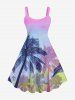 Coconut Tree Ombre Colorblock Sky Print Plus Size Matching Hawaii Beach Outfit For Couples -  