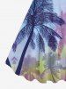 Coconut Tree Ombre Colorblock Sky Print Plus Size Matching Hawaii Beach Outfit For Couples -  