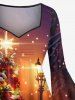 Robe Grande Taille Imprimé Père Noël Arbre et Flocon de Neige - Multi-A L