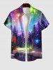 Costume Brillant Grande Taille Imprimé Arbre et Galaxie 3D pour Femme - Multi-A 