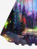 Costume Brillant Grande Taille Imprimé Arbre et Galaxie 3D pour Femme - Multi-A 