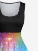 Costume Brillant Grande Taille Imprimé Arbre et Galaxie 3D pour Femme - Multi-A 