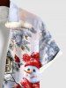 Chemise Imprimé Bonhomme de Neige et Sapin de Noël Grande Taille avec Boutons pour Homme - Multi-A 4XL