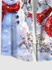 Chemise Imprimé Bonhomme de Neige et Sapin de Noël Grande Taille avec Boutons pour Homme - Multi-A 4XL