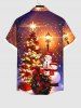 Chemisier avec Boutons à Imprimé Sapins de Noël Sapin Etoiles Flocons de Neige et Poche Grande-Taille pour Hommes - Multi-A 4XL