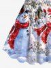 Robe Débardeur Imprimé Sapins de Noël Maison et Bonhomme de Neige Grande Taille - Multi-A 5X