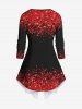 Plus Size Christmas Tree Sparkling Sequin Glitter 3D Print 2 In 1 T-shirt -  