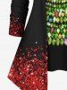 Plus Size Christmas Tree Sparkling Sequin Glitter 3D Print 2 In 1 T-shirt -  