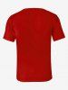Plus Size Christmas Bowknot Lapel Collar Print T-shirt For Men -  