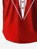 Plus Size Christmas Bowknot Lapel Collar Print T-shirt For Men -  