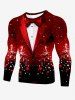 Plus Size Christmas Tree Ball Snowflake Star Bowknot Lapel Collar Glitter 3D Print T-shirt -  