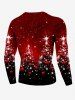 Plus Size Christmas Tree Ball Snowflake Star Bowknot Lapel Collar Glitter 3D Print T-shirt -  