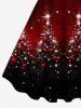 Robe Débardeur 3D Etoile Boule Sapin de Noël et Flocon de Neige Imprimés de Grande Taille à Paillettes - Rouge 5X