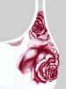 High Waist Rose Print Plus Size & Curve Modest Tankini Swimsuit -  