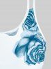 High Waist Rose Print Plus Size & Curve Modest Tankini Swimsuit -  