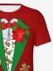 Plus Size Christmas Gingerbread Candy Floral Suit Pattern Print Ugly Funny T-shirt For Men -  