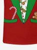 Plus Size Christmas Gingerbread Candy Floral Suit Pattern Print Ugly Funny T-shirt For Men -  