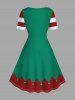 Plus Size Christmas Elf Costume 3D Print A Line Dress -  