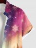 Chemise à Boutons avec Poche et à Imprimé Rivière de Noël et Flocons de Neige Grande-Taille pour Hommes - Multi-A XL