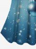 Plus Size Christmas Ball Snowflake Print Cold Shoulder Ombre Cami T-shirt -  