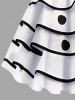 Robe Débardeur de Noël 3D Bonhomme de Neige Imprimé Superposée avec Boutons de Grande Taille - Blanc 1X