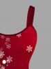 Robe sans Manches à Imprimé Sapin de Noël et Flocons de Neige 3D Grande-Taille - Rouge L