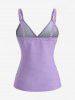 Plus Size Crisscross Panel Ruched Textured Galaxy Ombre Print Cinched Boyshorts Tankini Swimsuit -  