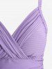 Plus Size Crisscross Panel Ruched Textured Galaxy Ombre Print Cinched Boyshorts Tankini Swimsuit -  