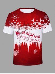 T-shirt Imprimé Élément de Noël Grande Taille pour Homme - Rouge 5XL