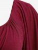 Plus Size Chain Panel Belted Butterfly Sleeve Surplice Top -  