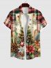 Christmas Tree Ball Floral Snowflake Pine Cones Plaid Print Plus Size Matching Set For Couples -  