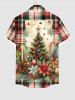 Christmas Tree Ball Floral Snowflake Pine Cones Plaid Print Plus Size Matching Set For Couples -  