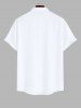 Plus Size Christmas Tree Ball Candle Bells Bowknot Light Print Buttons Pocket Shirt For Men -  