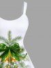 Plus Size Christmas Tree Ball Candle Bells Bowknot Light Print Tank Dress -  