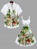 Plus Size Christmas Tree Ball Candle Bells Bowknot Light Print Tank Dress -  