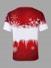 T-shirt Imprimé Élément de Noël Grande Taille pour Homme - Rouge 5XL