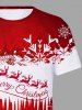 T-shirt Imprimé Élément de Noël Grande Taille pour Homme - Rouge 5XL
