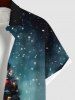 Chemise grande taille homme imprimée sapin de Noël, boules, étoiles et flocons de neige, boîte cadeau, boutons et poche - Multi-A 4XL