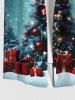 Chemise grande taille homme imprimée sapin de Noël, boules, étoiles et flocons de neige, boîte cadeau, boutons et poche - Multi-A 4XL
