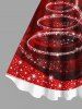 Plus Size Glitter Stars Christmas Tree Ombre Snowflake Print A Line Tank Dress -  