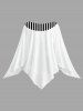 Plus Size Christmas Snowman Face Striped Scarf Print Cape Cloak -  